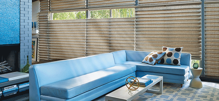 automated shades for large windows without cords for child safe window coverings in Chagrin Falls OH living room