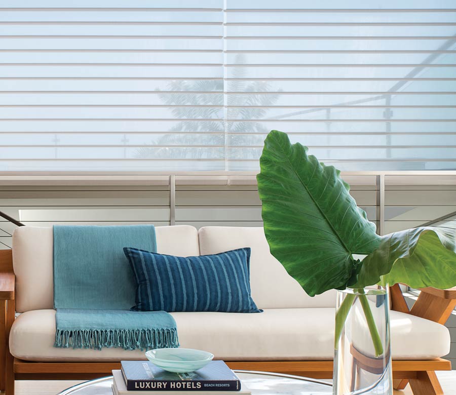 Landscape window in living room of Cleveland home
