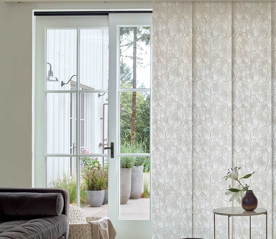 Gliding panel window in Cleveland living room