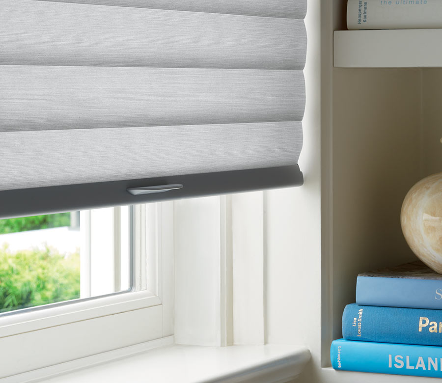gray cellular roller shades in Cleveland OH home office