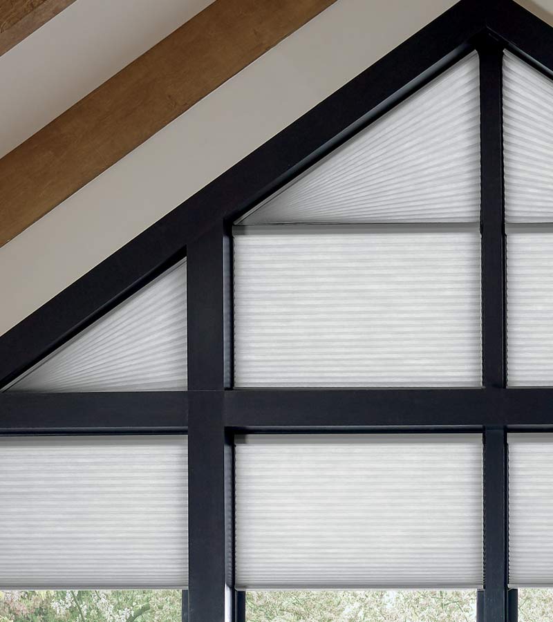 specialty shapes triangular windows with black framing in Cleveland 44125