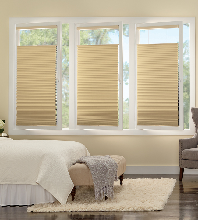 bedroom turn and tilt Hunter Douglas duette honeycomb track glide shades Cleveland 44125