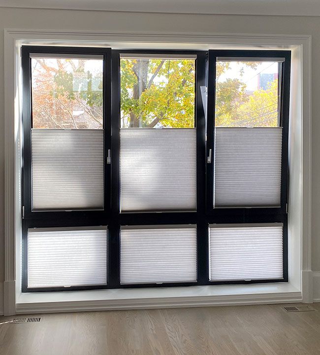 tilt turn windows with gray duette shades in Cleveland OH