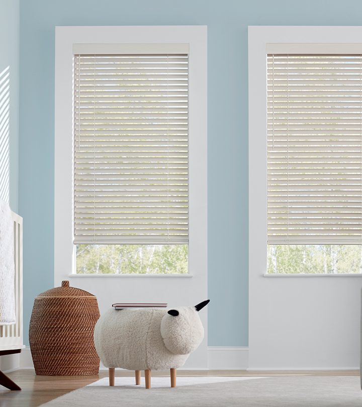 child safe blinds in blue nursery in Chagrin Falls OH