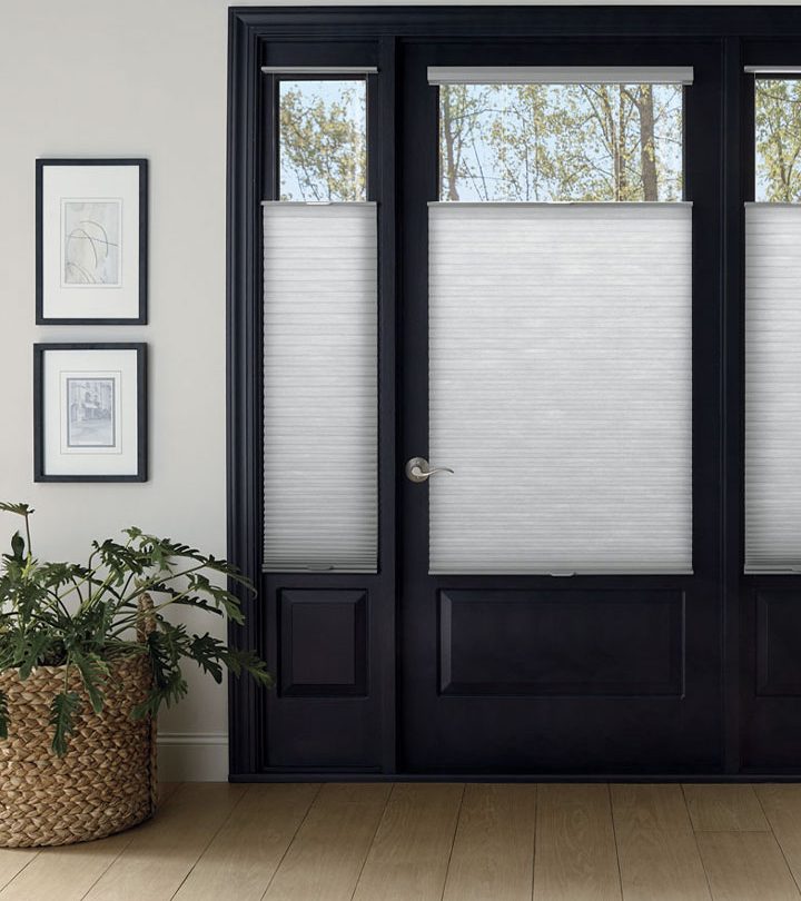 entryway door with honeycomb shades in Rocky River OH