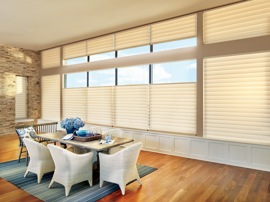 motorized top down roman shades insulating window treatments Rocky River 44116
