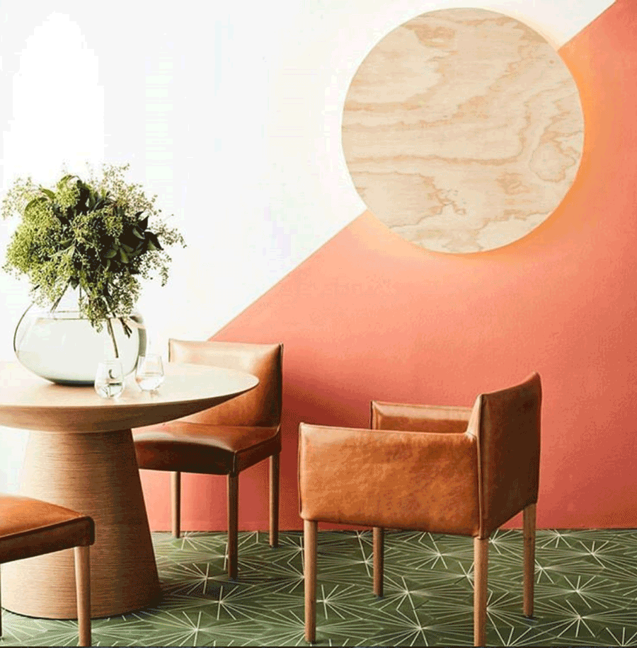 Living Coral color-blocking