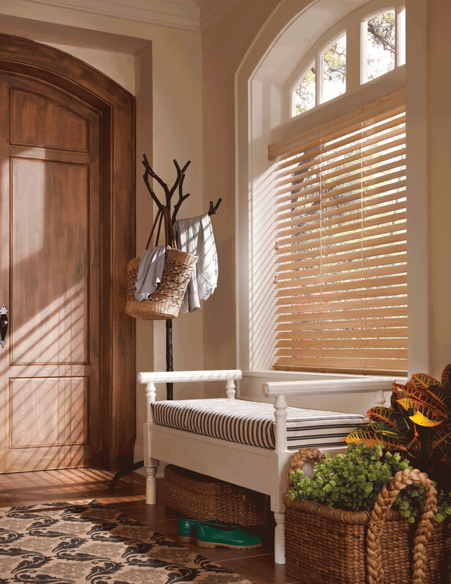 entryway window blinds as arched window treatments Hunter Douglas Medina