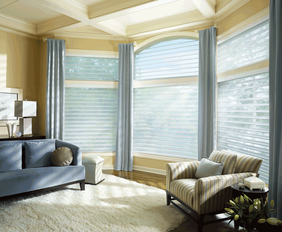 Hunter Douglas Silhouette sheer shades for arched window treatments Chagrin Falls 44022