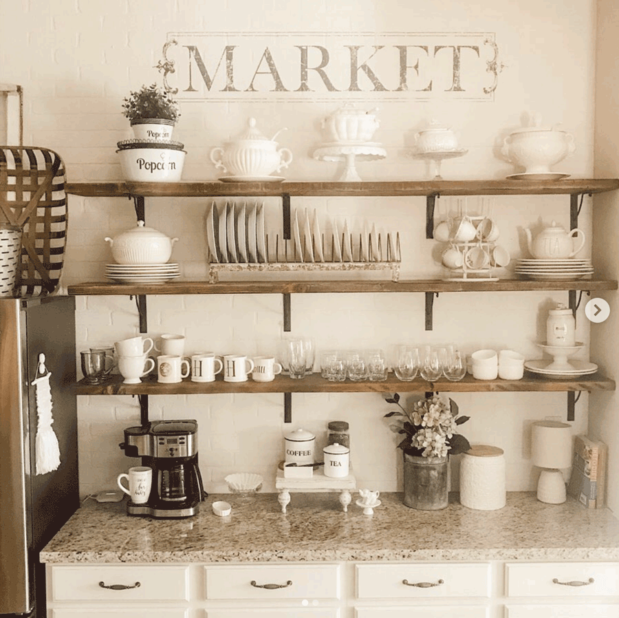 kitchen shelf open white style statements