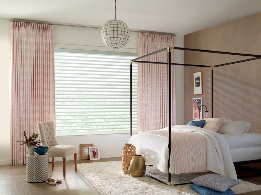 Cleveland bedroom with custom hardware on Design Studio Window Treatments.