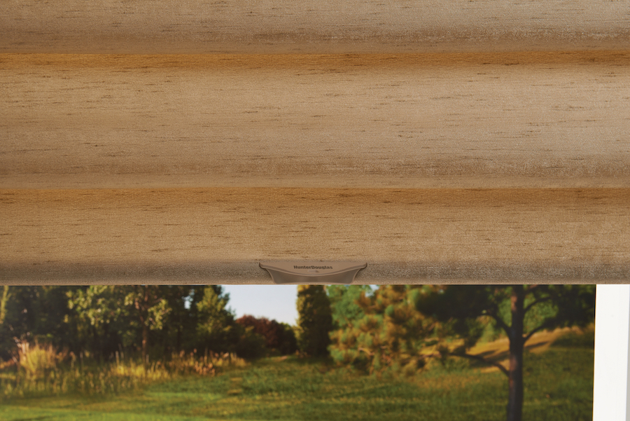 Close up of a window treatment to help with changing season