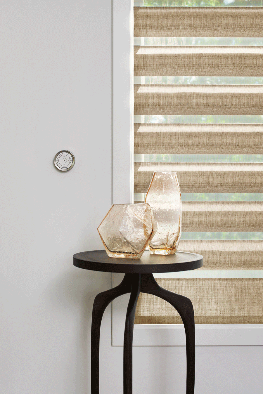 pirouette shades in gold fabrics fro window treatments Cleveland