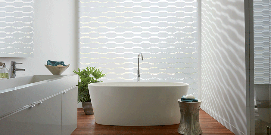 banded shades feature wall cleveland