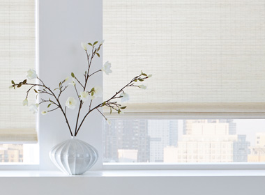 warm white woven wood shades in Rocky River OH