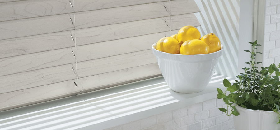 Faux wood blinds, we're all in this together.