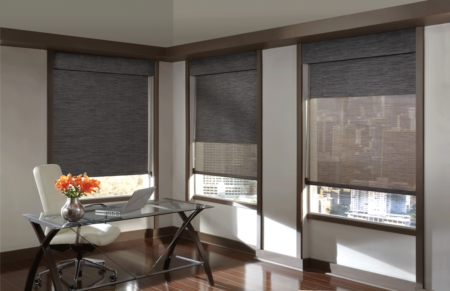 Dual shades allow complete lighting control.