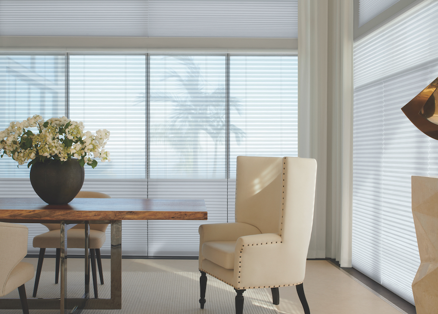 Cleveland, OH dining room with alustra duette honeycomb shades