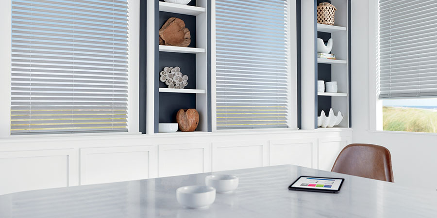 Automated shades by Hunter Douglas.