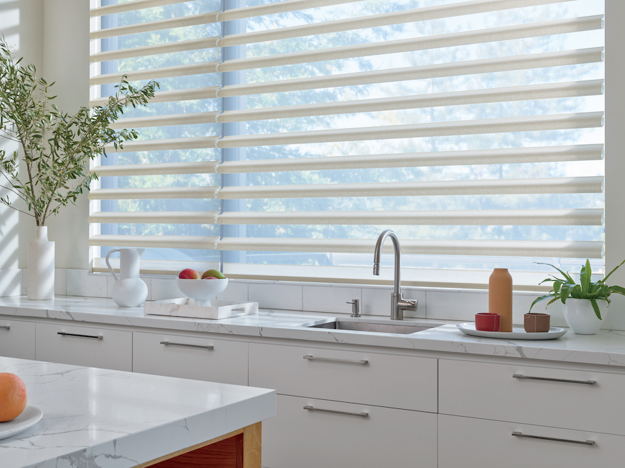kitchen with fabric sheer shades in cleveland OH