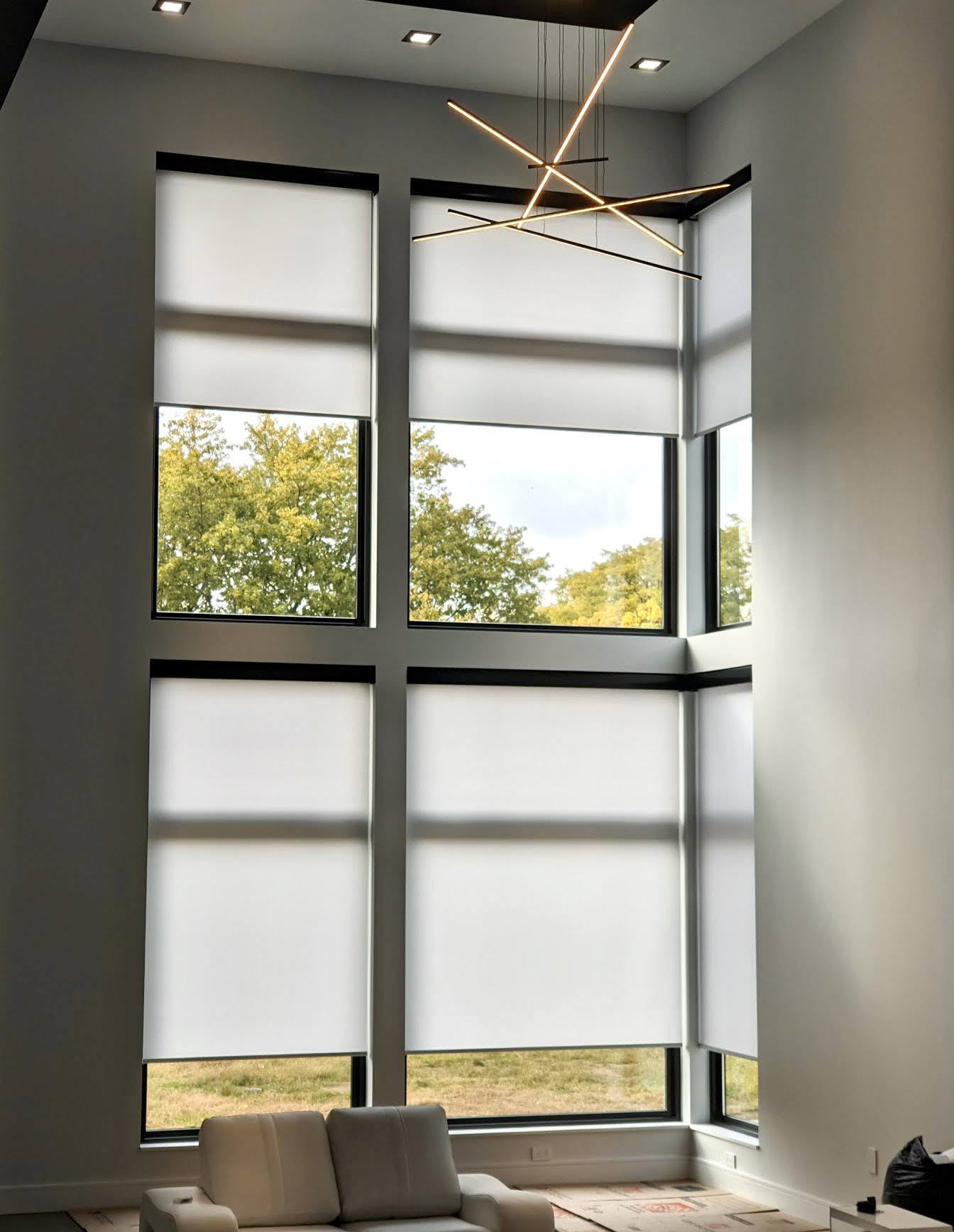 corner window shades for tall windows in Cleveland OH
