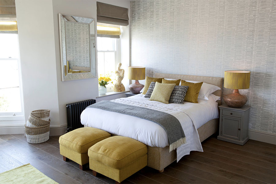 yellow gray master bedroom Cleveland, OH