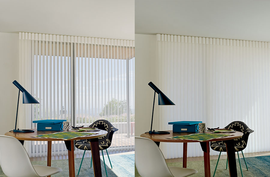sheer to room darkening large windows vertical window coverings in Chagrin Falls OH