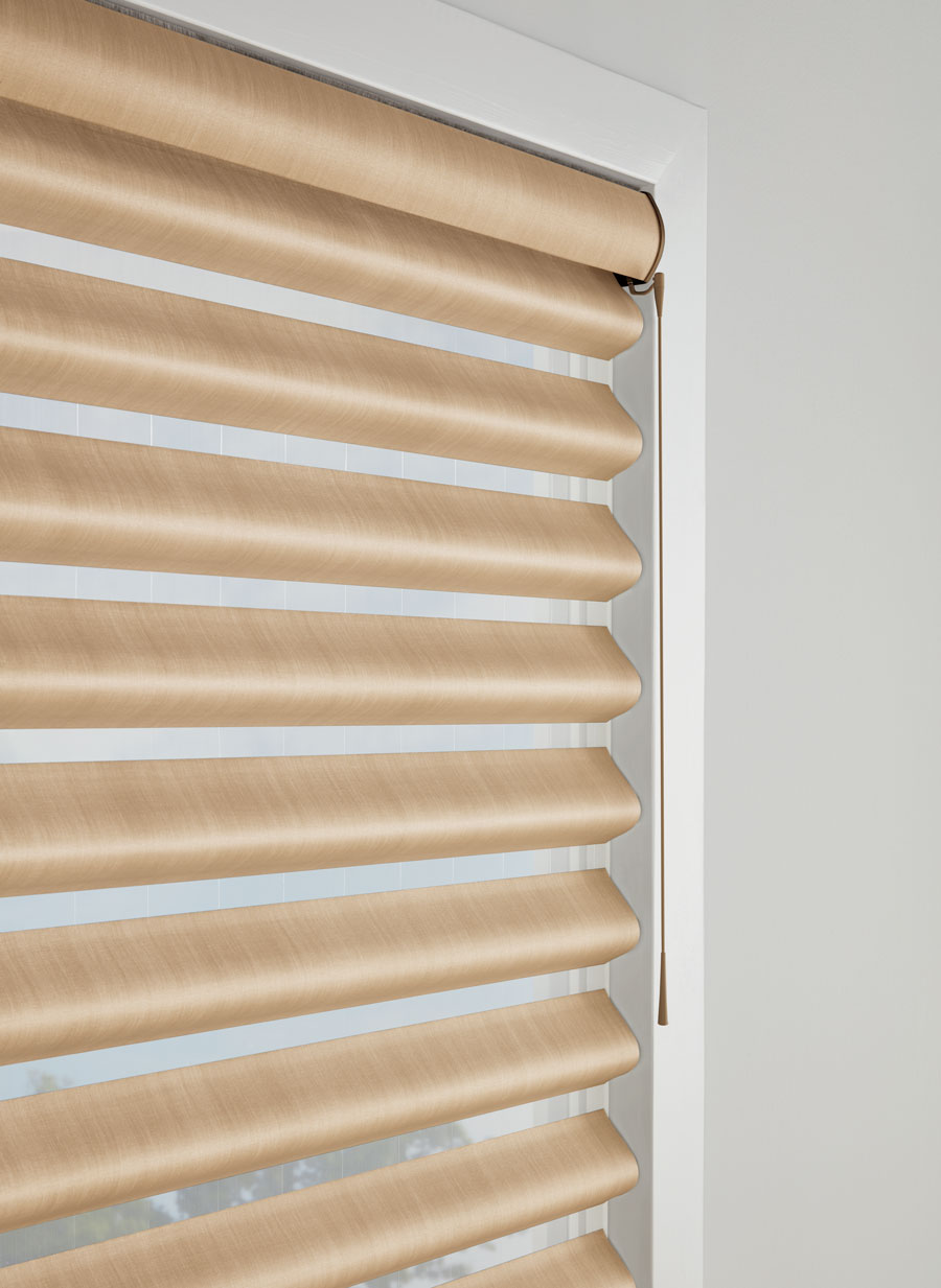 beige window treatments with motorized pull system in Cleveland OH
