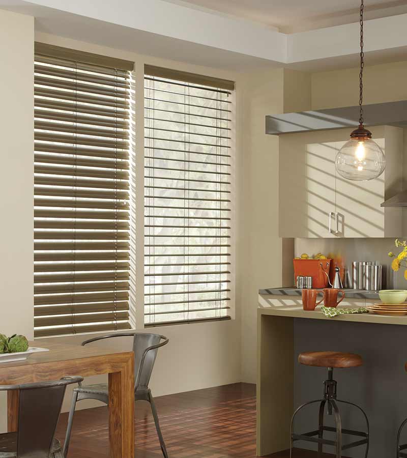 automated blinds in mid-century modern kitchen Chagrin Falls, OH