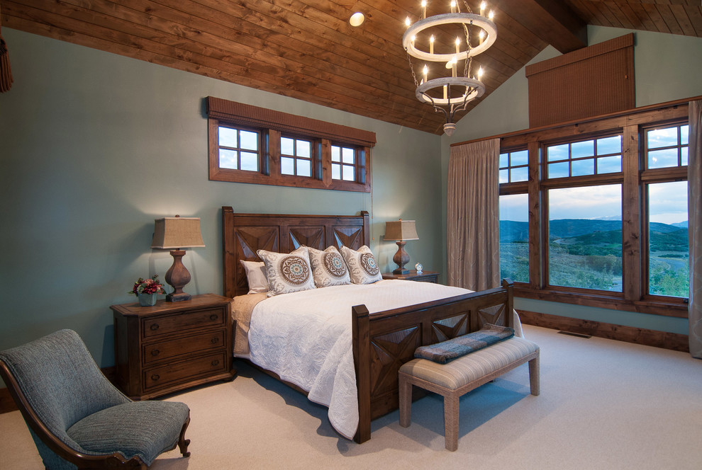 rocky river, oh bedroom with custom drapery and room darkening hunter douglas shades