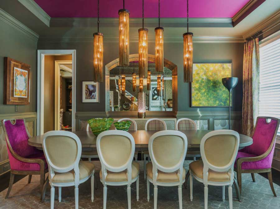 dining room in pink