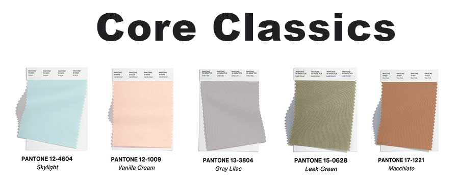 core classics Pantone Palette 2023