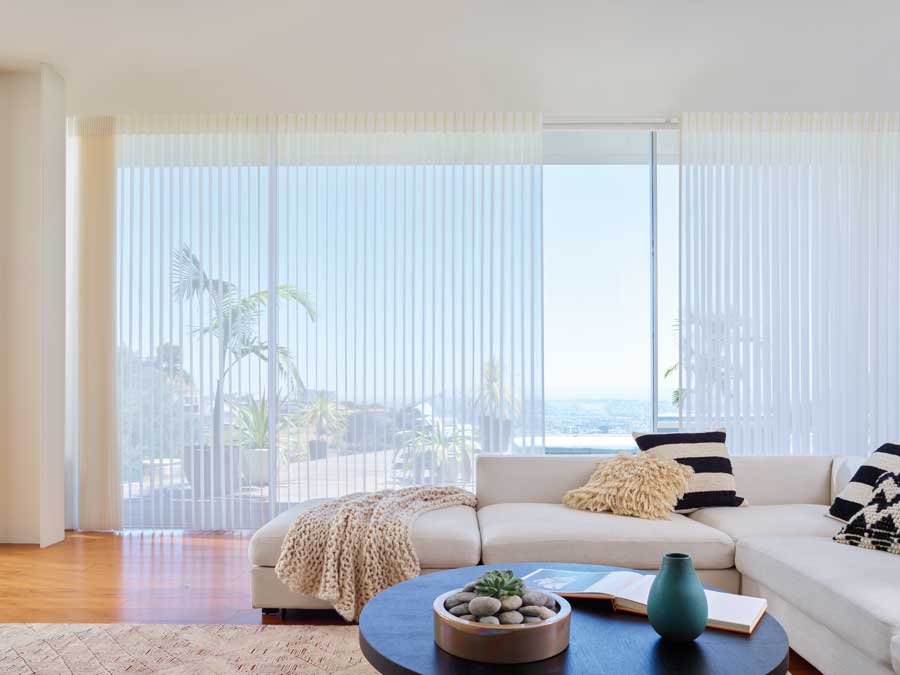 sliding door window treatments to show off view
