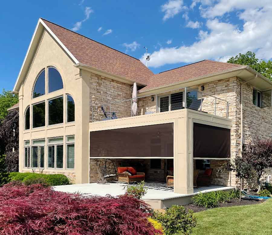 automatic outdoor shades for patio room