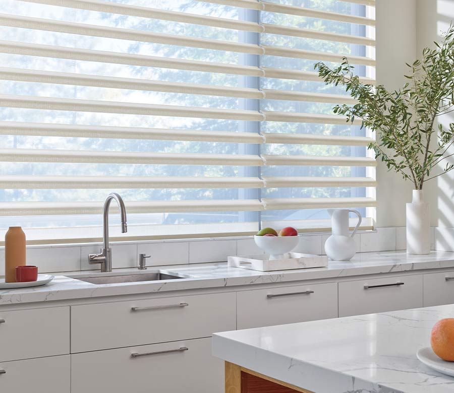 glare reducing kitchen window shades for modern home