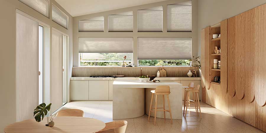 cellular window shades on angled windows