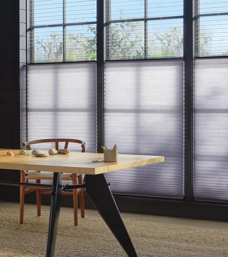 top down bottom up dual cellular window shades home office purple lilac fabric