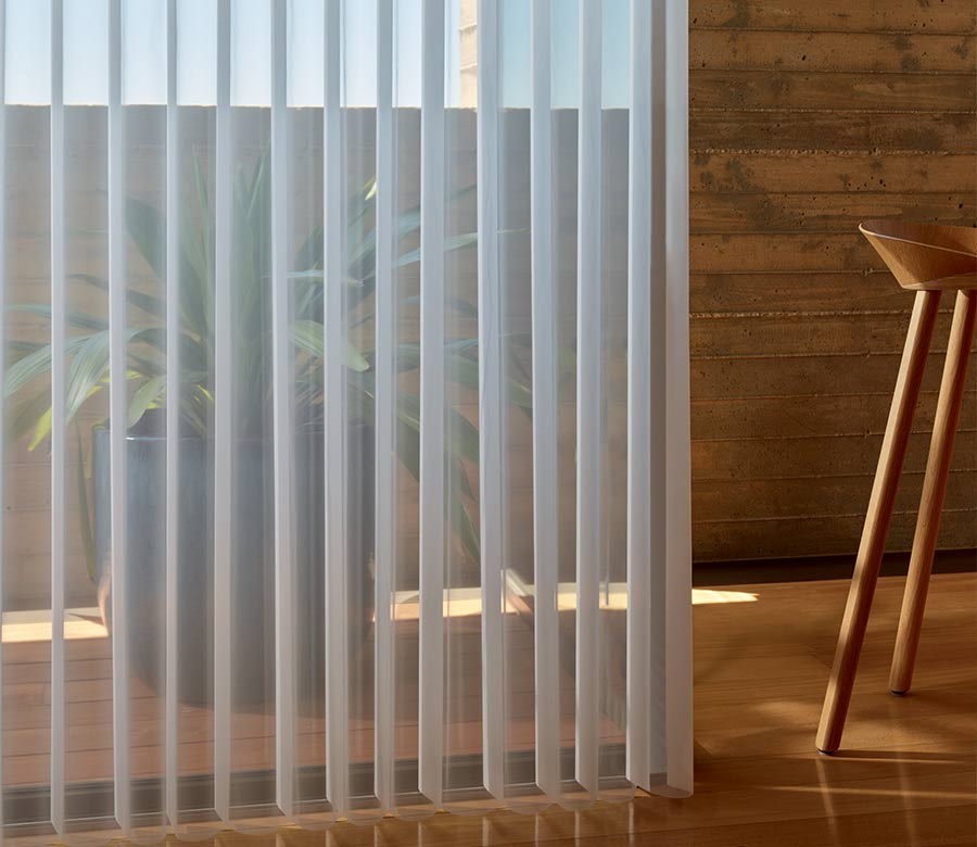 Hunter Douglas Luminette sheer shades look like ripplefold drapes