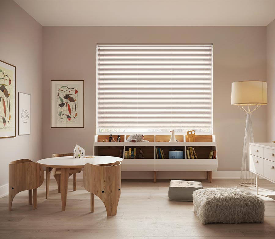 playroom with cordless mini blinds chagrin falls